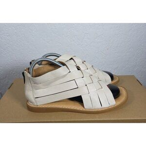 Women's Cream and Black Sandals